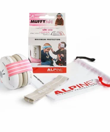 Klausą saugančios ausinės kūdikiams Alpine Muffy Baby rožinės